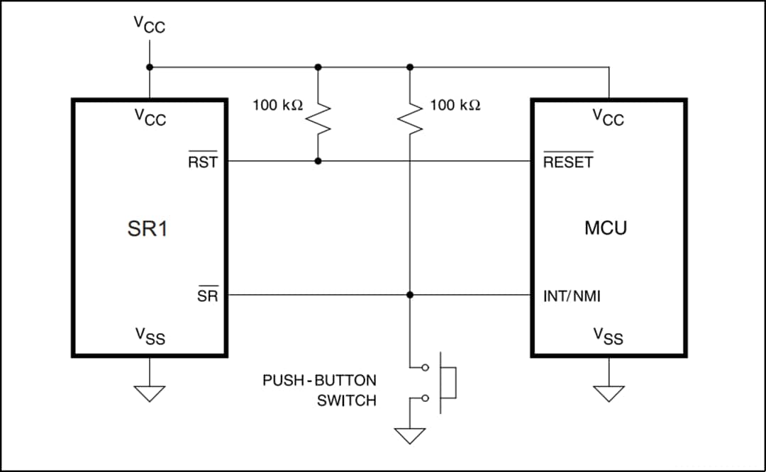 Application Circuit Diagram - STMicroelectronics SR1 4-Pin Smart Reset™ Switch