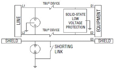 Application Circuit Diagram - Bourns Model 1840 DIN Rail Signal & Data Line Protectors