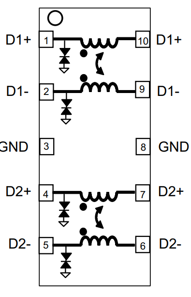 STMicroelectronics ECMF04-4HSWM10 Common-Mode Filter