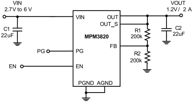 Monolithic Power Systems (MPS) MPM3820 Synchronous Step-Down Converters