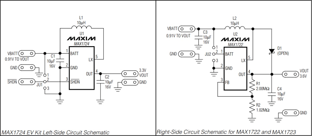 Schematic - Analog Devices / Maxim Integrated MAX1724EVKIT Evaluation Kit