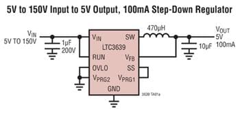 Application Circuit Diagram - Analog Devices Inc. LTC3638 & LTC3639 Step-Down Regulators
