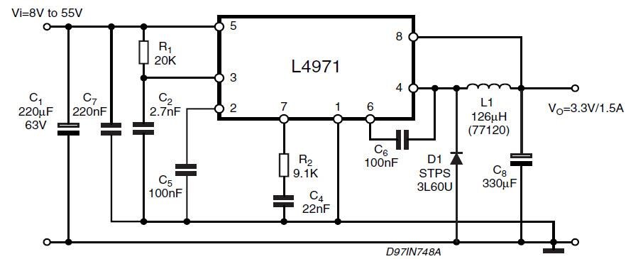 STMicroelectronics L4971 Step-Down Mono Power Switching Regulators