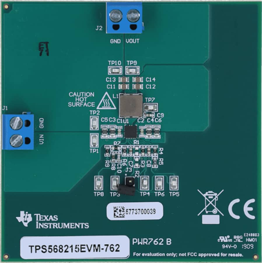Mechanical Drawing - Texas Instruments TPS568215EVM-762 Step-Down Converter EVM