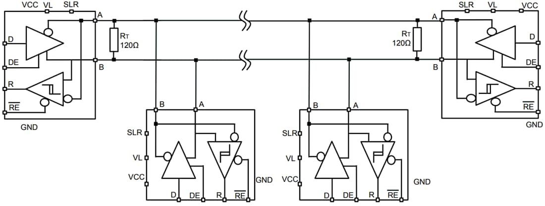 Application Circuit Diagram - STMicroelectronics STR485 RS-485 Line Transceiver