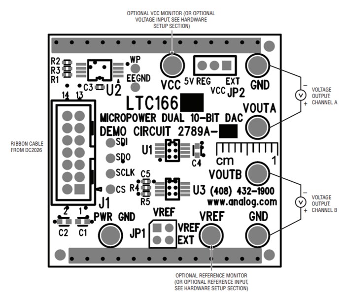 Application Circuit Diagram - Analog Devices Inc. DC2789A Demo Board for LTC1661/LTC1662 DAC