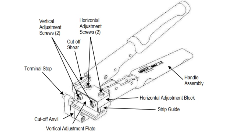 Mechanical Drawing - TE Connectivity Light Duty Side Feed Terminal Cutter