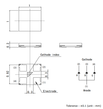 Mechanical Drawing - ROHM Semiconductor PICOLED™ LEDs