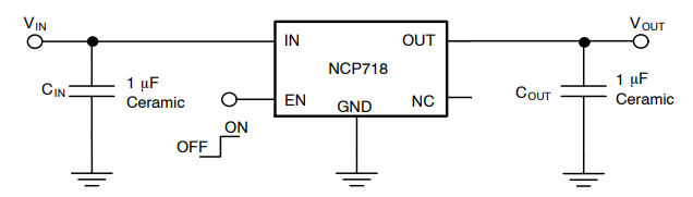 Schematic - onsemi NCP718 LDO Voltage Regulators