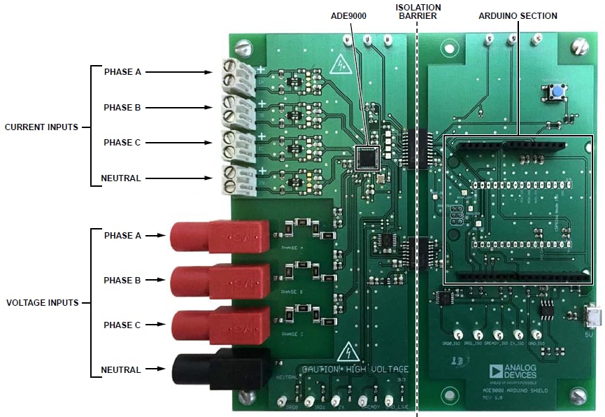 Block Diagram - Analog Devices Inc. EV-ADE9000SHIELDZ Arduino Shield