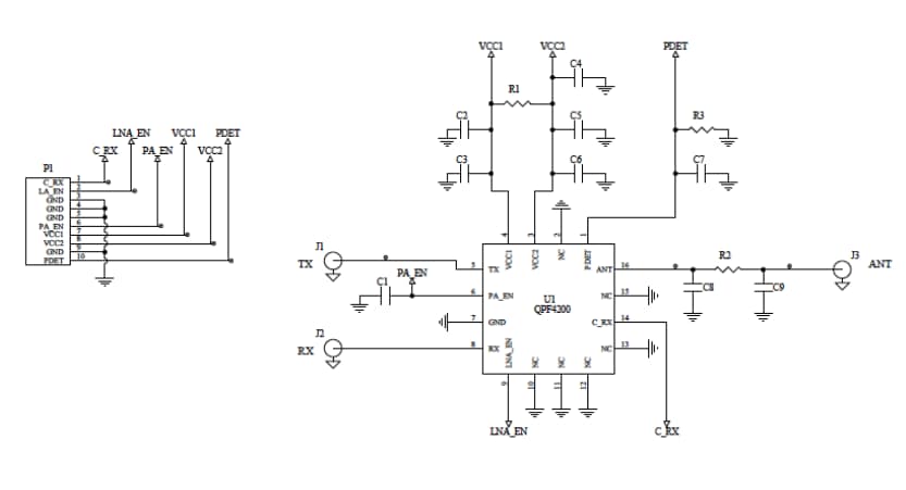 Schematic - Qorvo QPF4200 Evaluation Board