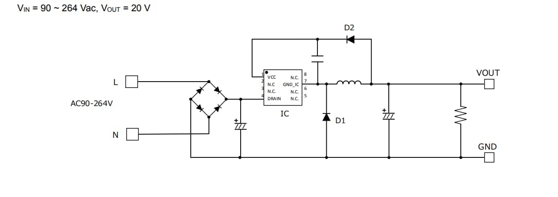 Application Circuit Diagram - ROHM Semiconductor BM2P209TF Reference Board