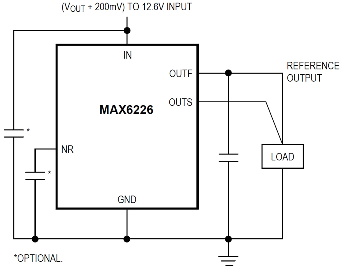 Application Circuit Diagram - Analog Devices / Maxim Integrated MAX6226 Voltage Reference
