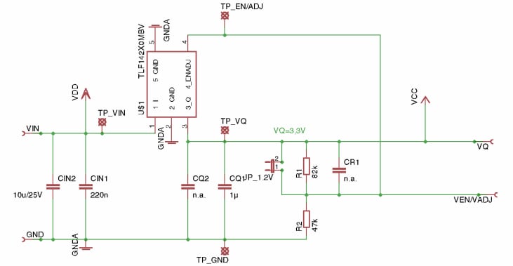 Schematic - Infineon Technologies TLS202A1 Demonstration Board