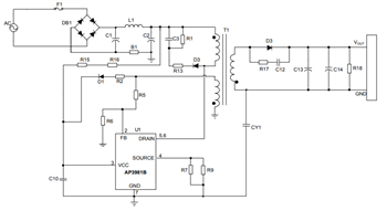 Application Circuit Diagram - Diodes Incorporated AP3981B/C/D2 Power Switchers