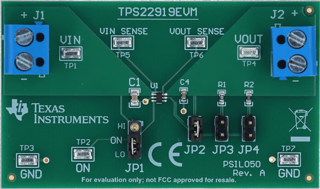 Block Diagram - Texas Instruments TPS22919EVM Load Switch Evaluation Module (EVM)