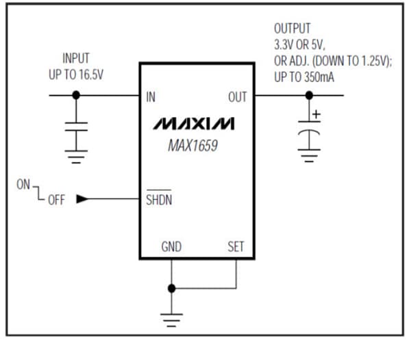 Block Diagram - Analog Devices / Maxim Integrated MAX1659 Low-Dropout Linear Regulators