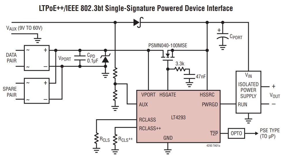 Application Circuit Diagram - Analog Devices Inc. LT4293 Interface Controller