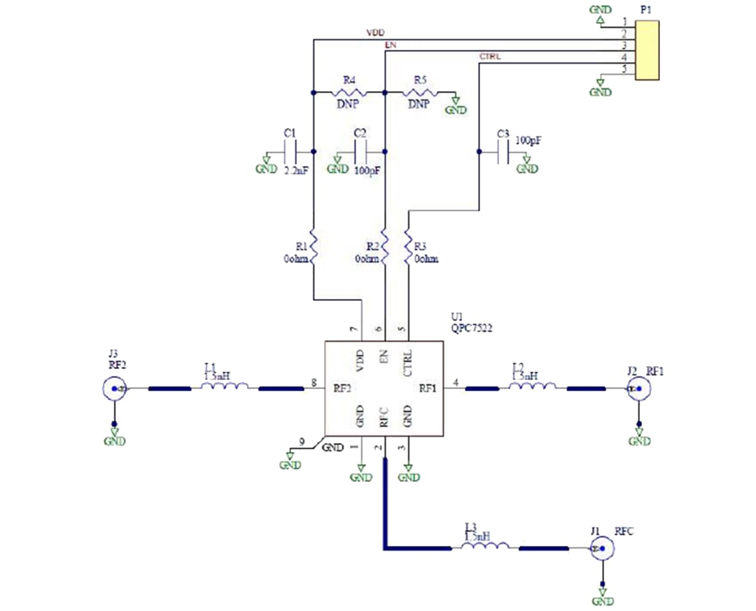 Schematic - Qorvo QPC7522EVB01 Evaluation Board