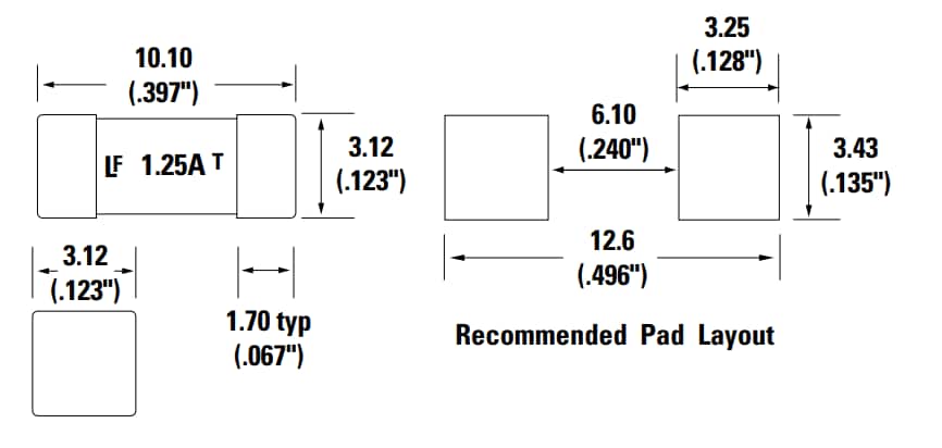 Chart - Littelfuse 461 TeleLink® Surface-Mount Fuses
