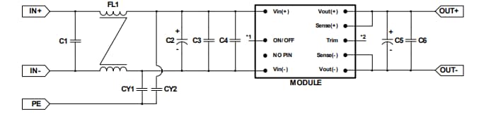 Application Circuit Diagram - Delta Electronics Q80SV 150W Quarter-Brick DC/DC Power Modules