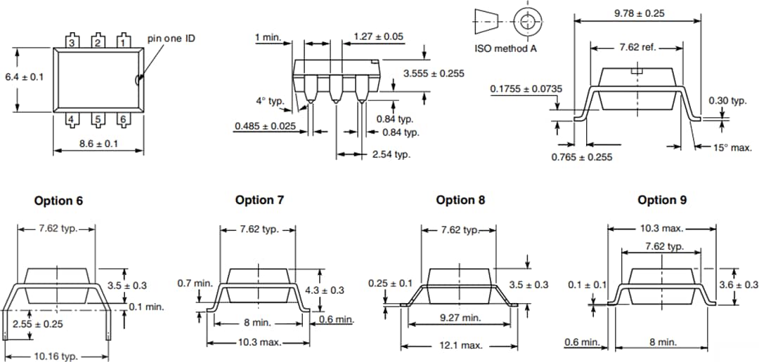 Mechanical Drawing - Vishay BRT13 Non-Zero Crossing (NZC) Optocoupler