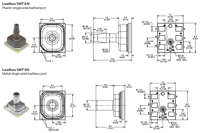 Chart - Honeywell ABP2 Board-Mount Pressure Sensors