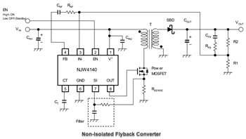 Application Circuit Diagram - Nisshinbo NJW4140 Switching Regulator ICs