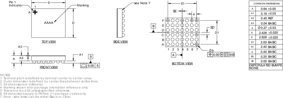 Mechanical Drawing - Analog Devices Inc. MAX77932C Dual-Phase Switched-Capacitor Converter
