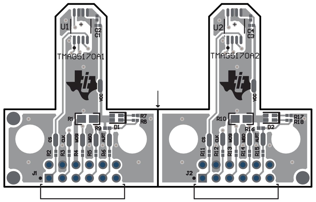 Mechanical Drawing - Texas Instruments TMAG5170UEVM 3D Hall-Effect Sensor EVM