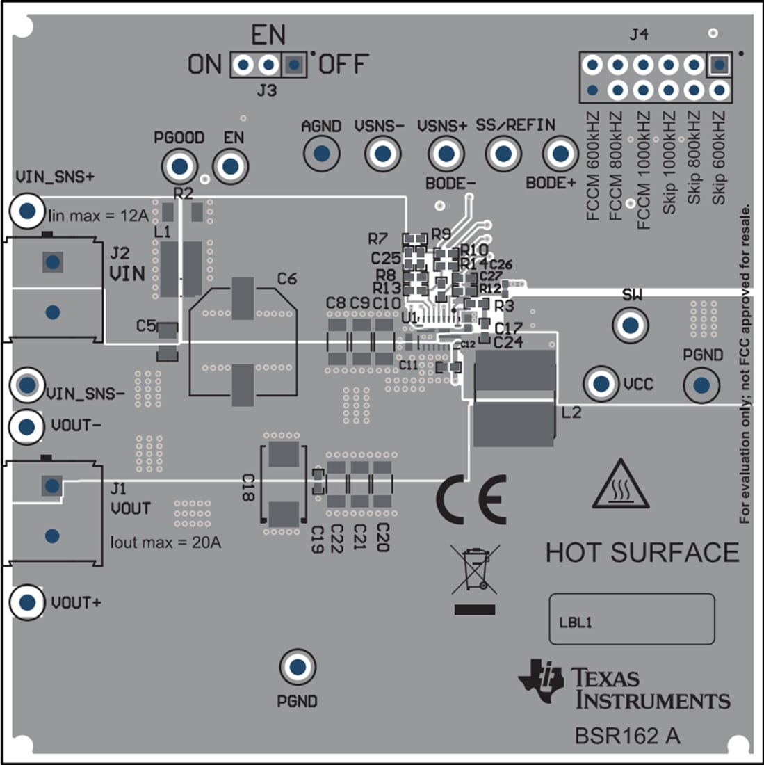 Mechanical Drawing - Texas Instruments TPS548B27EVM-162 Converter Evaluation Module