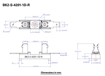 Mechanical Drawing - Eaton Electronics S-4000 Series Fuse Holders