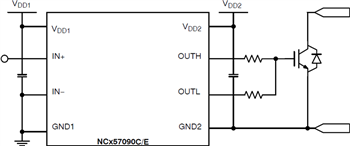 Application Circuit Diagram - onsemi NCD57090 & NCV57090 IGBT/MOSFET Gate Drivers