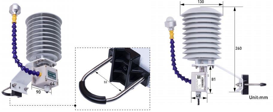 Mechanical Drawing - Seeed Studio SenseCAP ORCH S4 Weather Sensors