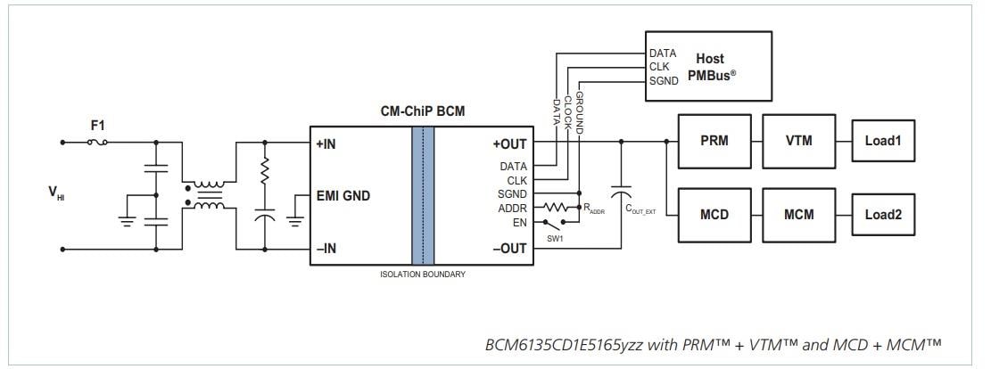 Application Circuit Diagram - Vicor BCM6135 65A BCM® Bus Converter