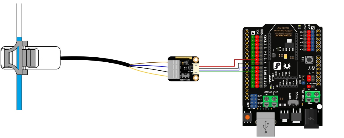 Application Circuit Diagram - DFRobot SEN0370 Non-contact Liquid Level Sensor