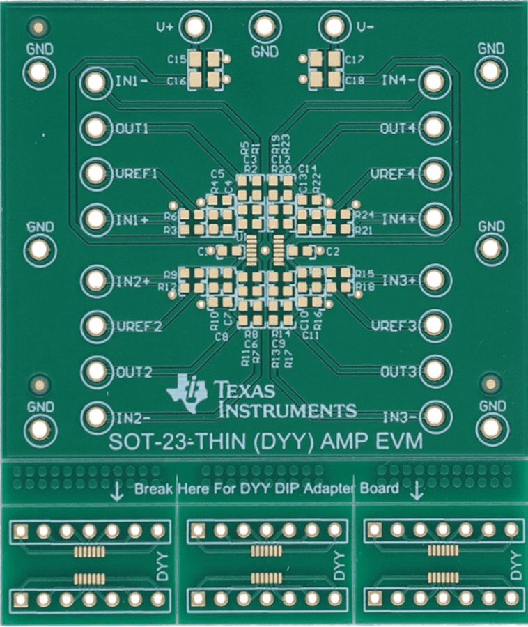 Mechanical Drawing - Texas Instruments DYY-AMP-EVM Op Amp Evaluation Module (EVM)