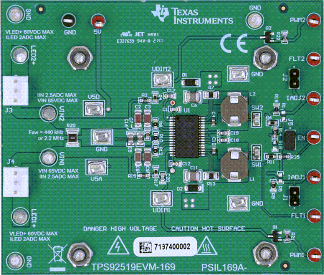 Mechanical Drawing - Texas Instruments TPS92519EVM-169 Driver Evaluation Module (EVM)