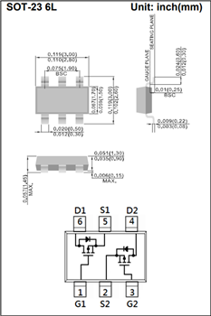 Mechanical Drawing - PANJIT 60V P-Channel Enhancement Mode MOSFETs