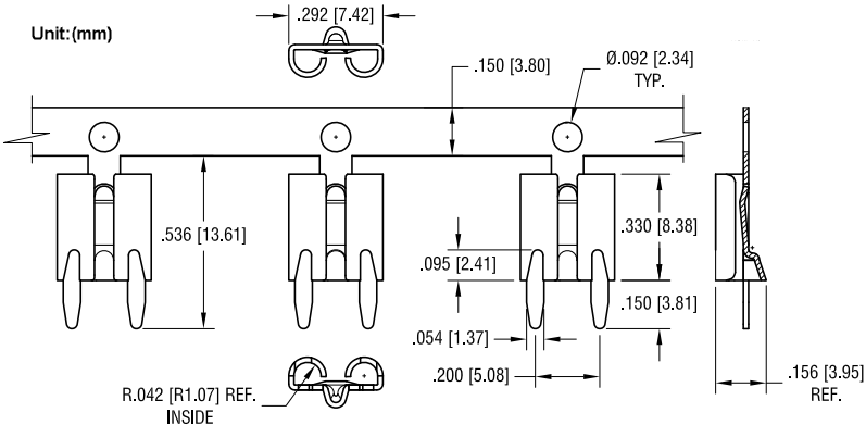 Keystone Electronics 3573-R Low Insertion Standard Clip