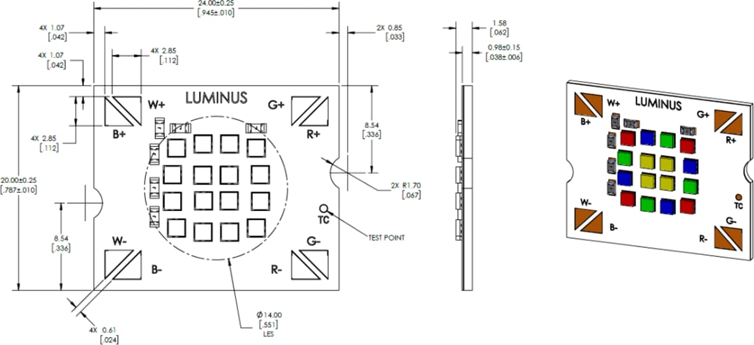 Luminus Devices CTM-9 & CTM-14 RGBW Tunable LED Spot Modules