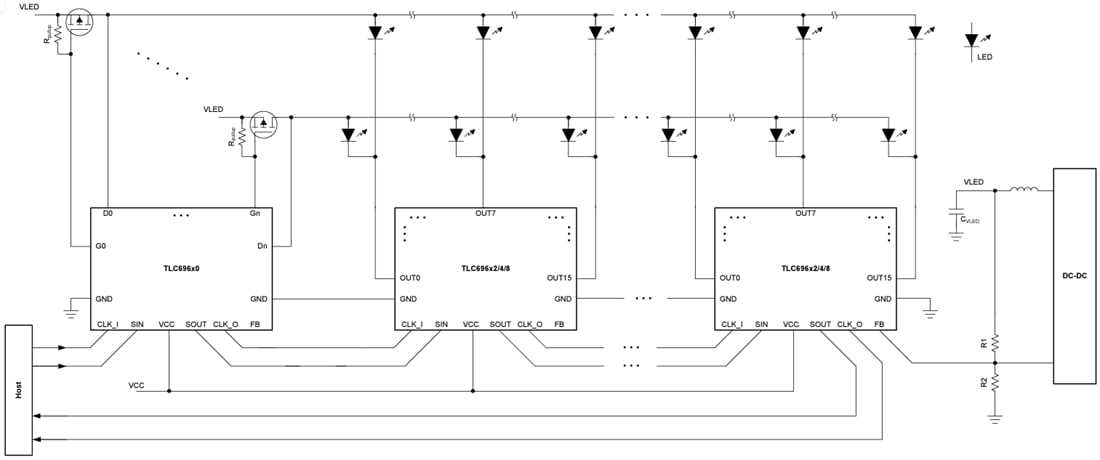 Schematic - Texas Instruments TLC696x2/4/8/TLC696x2/4/8-Q1 Backlight Drivers
