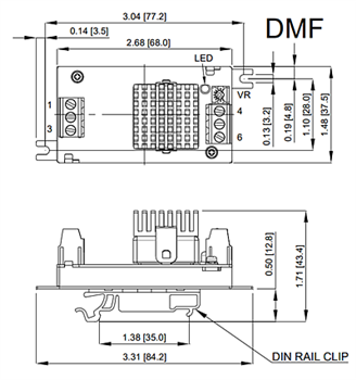Mechanical Drawing - Cincon EC5SBW-C(D)MF 4:1 Input Isolated DC-DC Converters