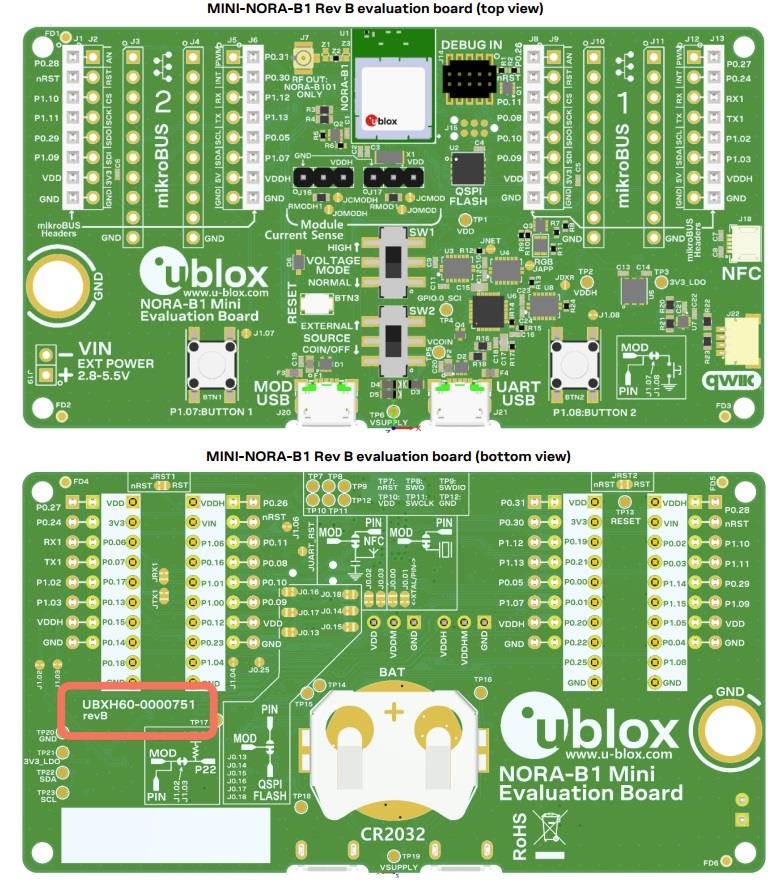 u-blox MINI-NORA-B126 Evaluation Kit