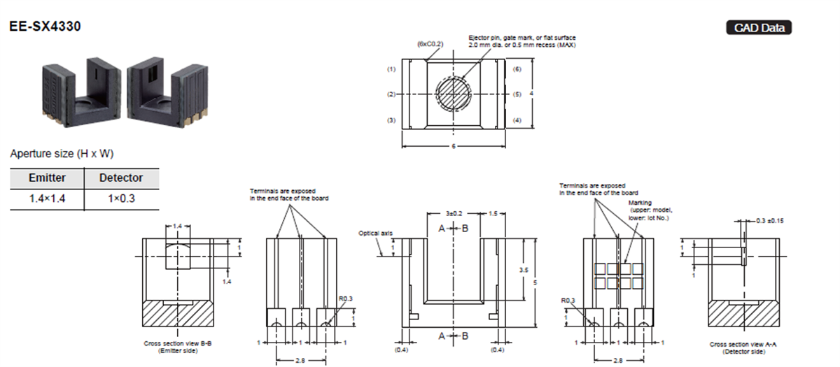 Chart - Omron Electronics EE-SX4330 Transmissive SMD-Type PhotoMicroSensor