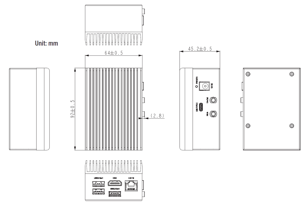 Mechanical Drawing - AAEON UP UP 4000 Edge System