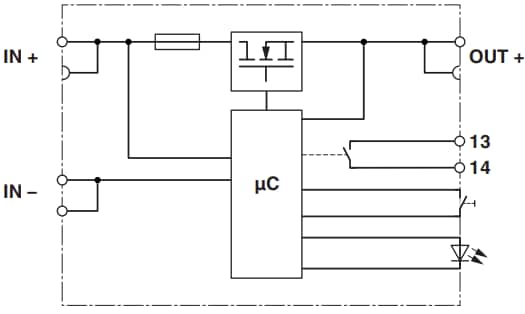 Block Diagram - Phoenix Contact PTCB 48VDC Electronic Circuit Breakers