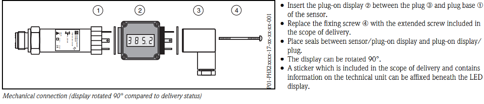 Infographic - Endress+Hauser PHX20 Plug-On Display for Cerabar T