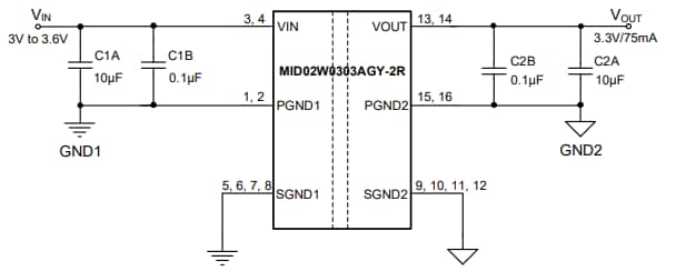 Schematic - Monolithic Power Systems (MPS) EV02W0303A-2-Y-00B Evaluation Board
