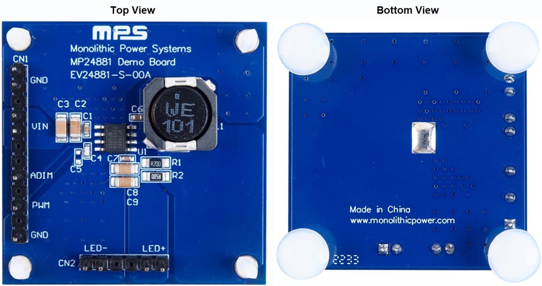 Mechanical Drawing - Monolithic Power Systems (MPS) EV24881-S-00A Driver Evaluation Board